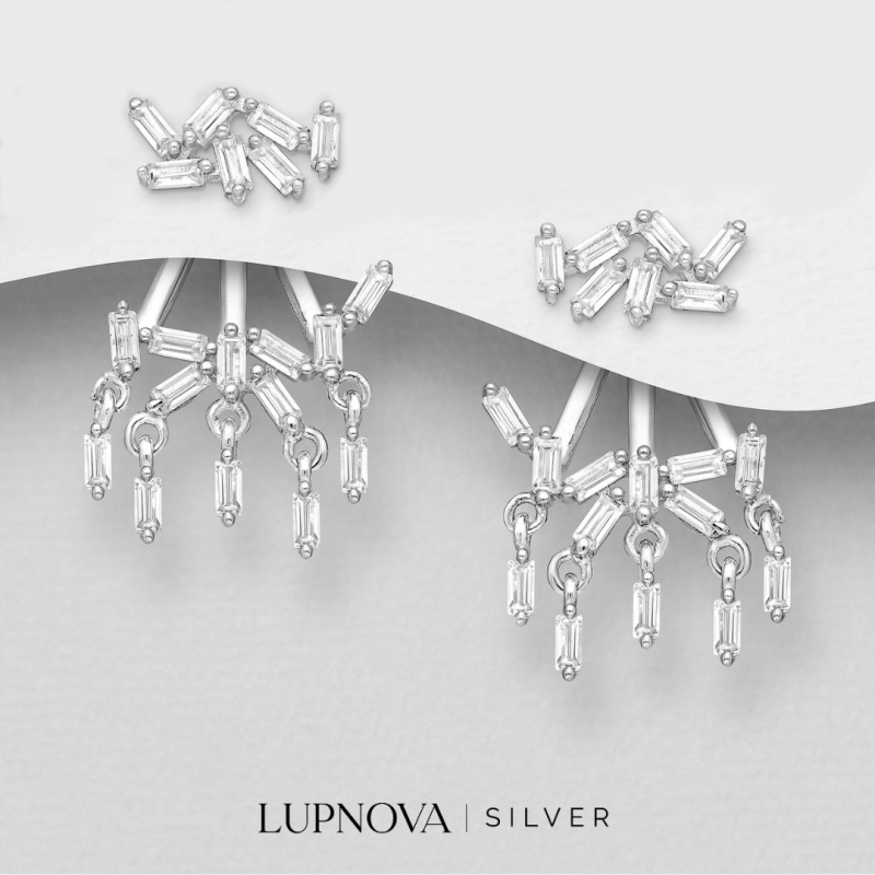 Aretes jacket sparkle plata925