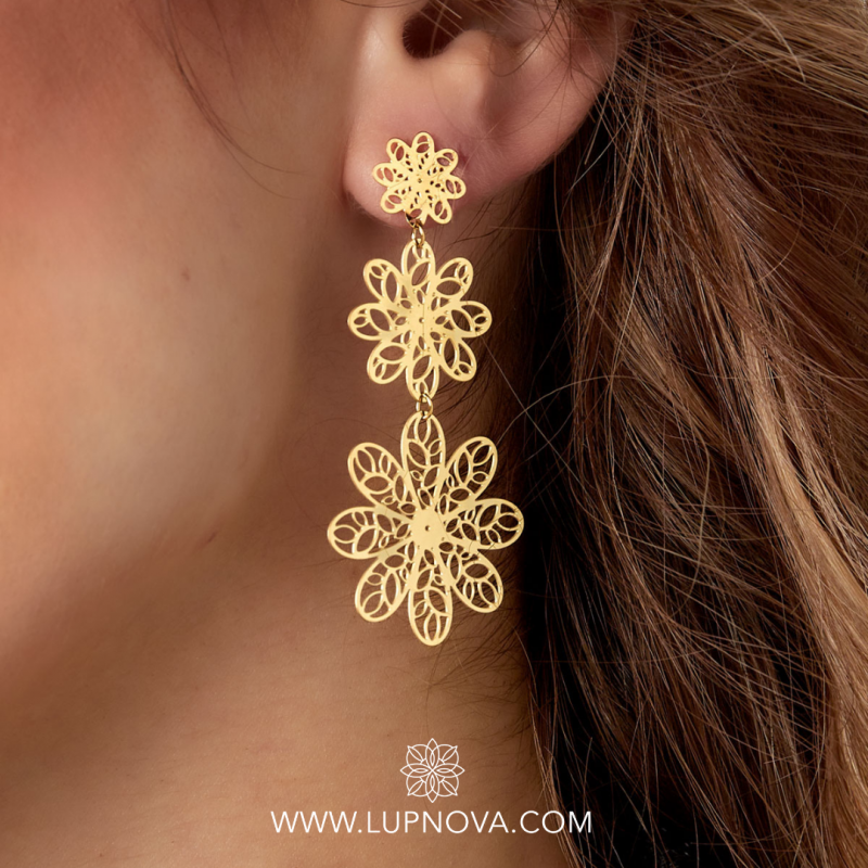Aretes lace flowers - Imagen 3