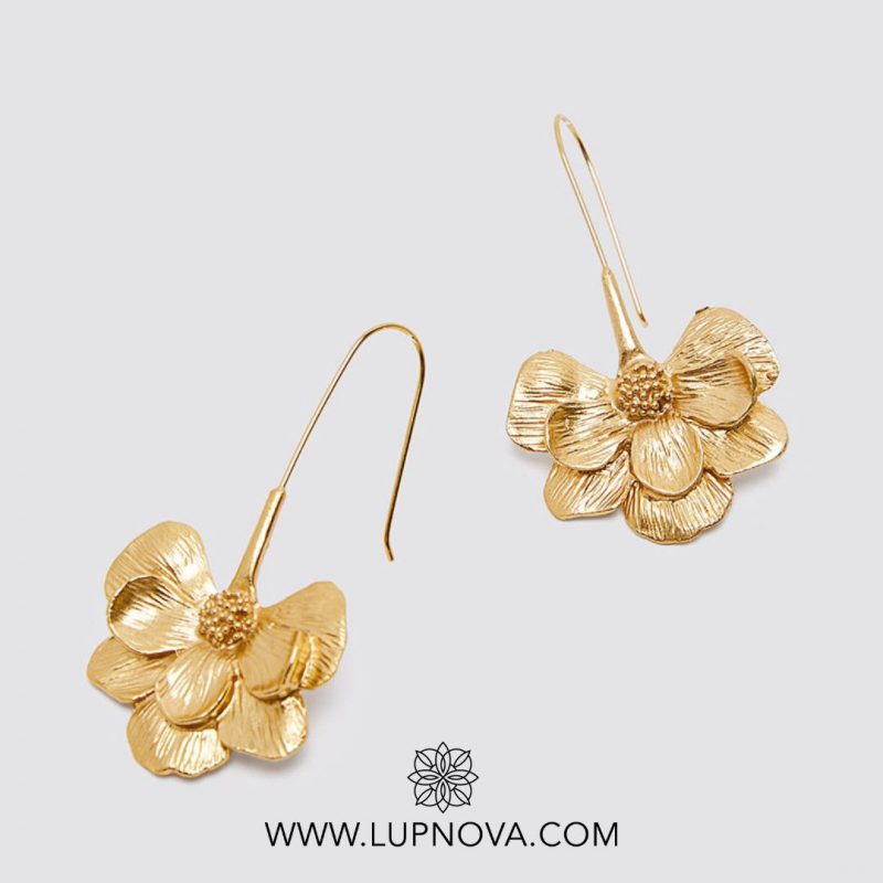 Aretes flores colgantes acero - Imagen 3
