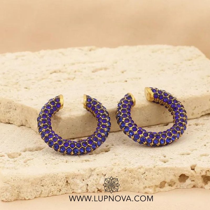 Ear cuff de rhinestones