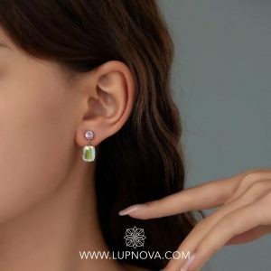 Aretes colgantes baby pink