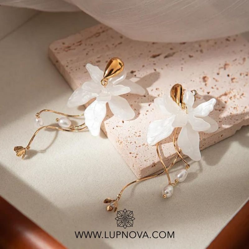 Aretes cascada floral - Imagen 3