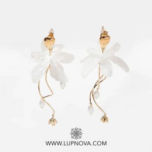 Aretes cascada floral