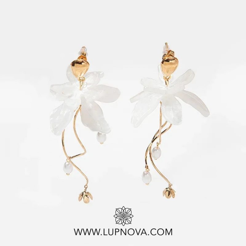 Aretes cascada floral