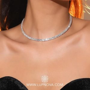 Choker de acero y rhinestones