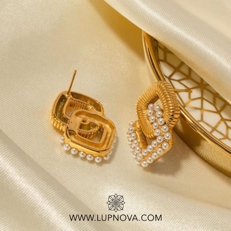 Aretes rombos de mini perlas - Imagen 3