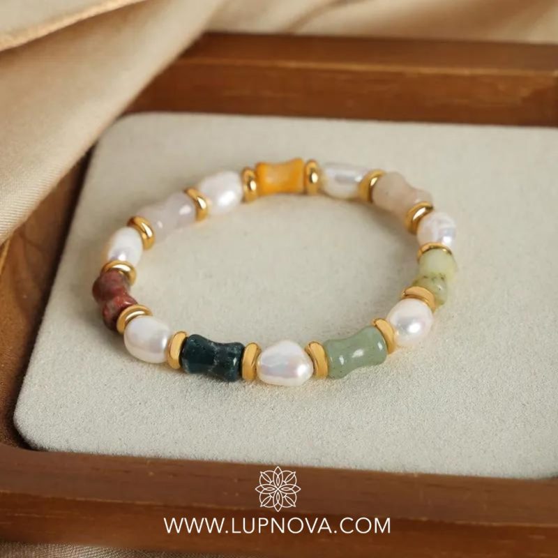 Pulsera elástica con perlas - Imagen 2