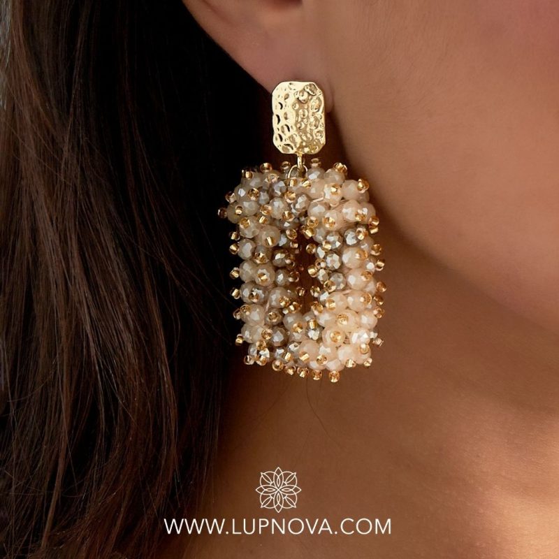 Aretes rectangulares de cuentas asimétricas - Imagen 3