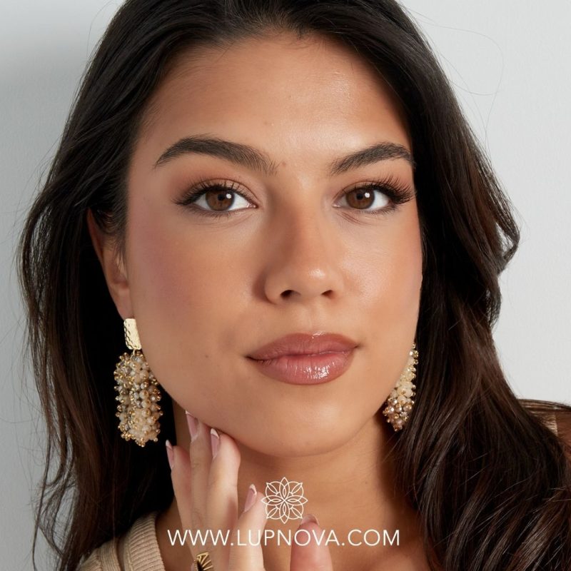 Aretes rectangulares de cuentas asimétricas - Imagen 5