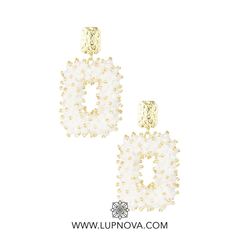 Aretes rectangulares de cuentas asimétricas - Imagen 2