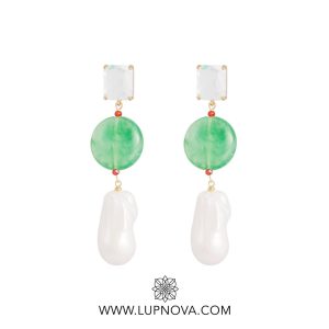Aretes colgantes de perla vintage
