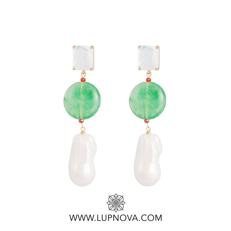 Aretes colgantes de perla vintage