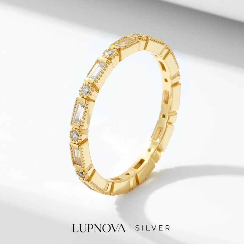Anillo baguettes y círculos plata925 - Imagen 3