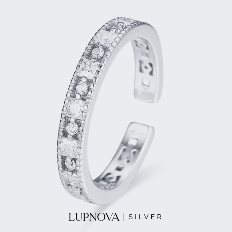 Anillo cubos y círculos plata925 - Imagen 2