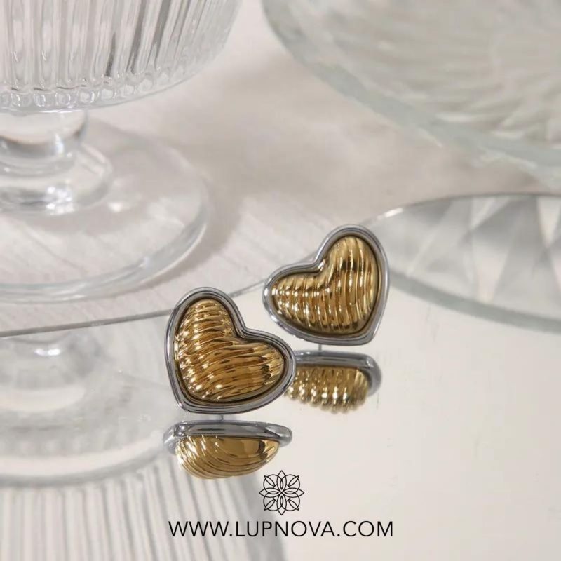 Aretes striped heart - Imagen 2