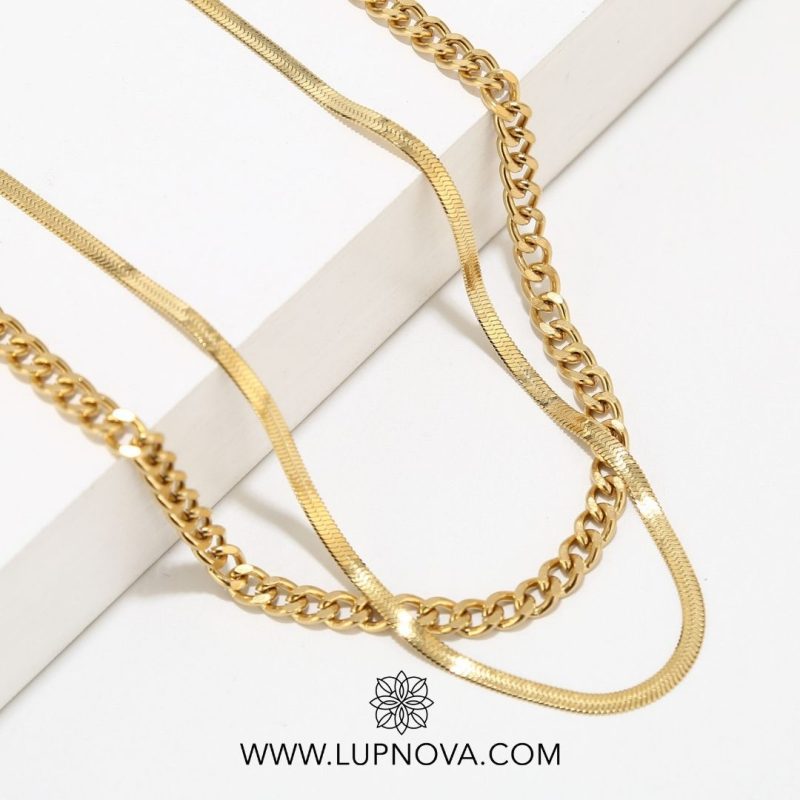 Cadena doble capa chunky snake - Imagen 2