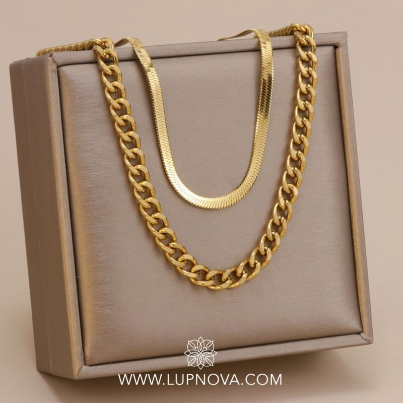 Cadena doble capa chunky snake - Imagen 3