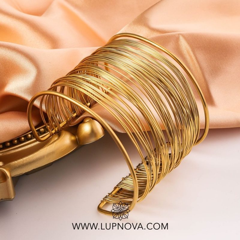 Pulsera tipo cuff de hilos acero inoxidable - Imagen 4