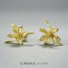 Aretes orquídea plata925 - Imagen 2