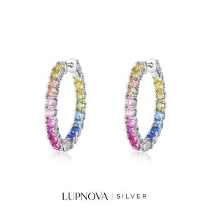 Argollas color burst plata925