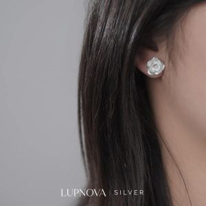 Aretes mini rose plata925