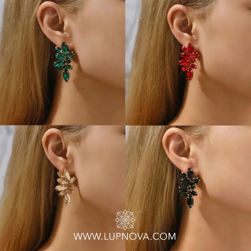 Aretes flores facetadas - Imagen 4