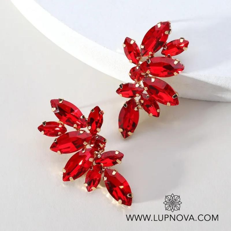 Aretes flores facetadas - Imagen 3