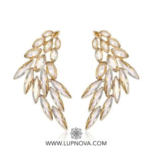 Aretes alas de cristal alargadas