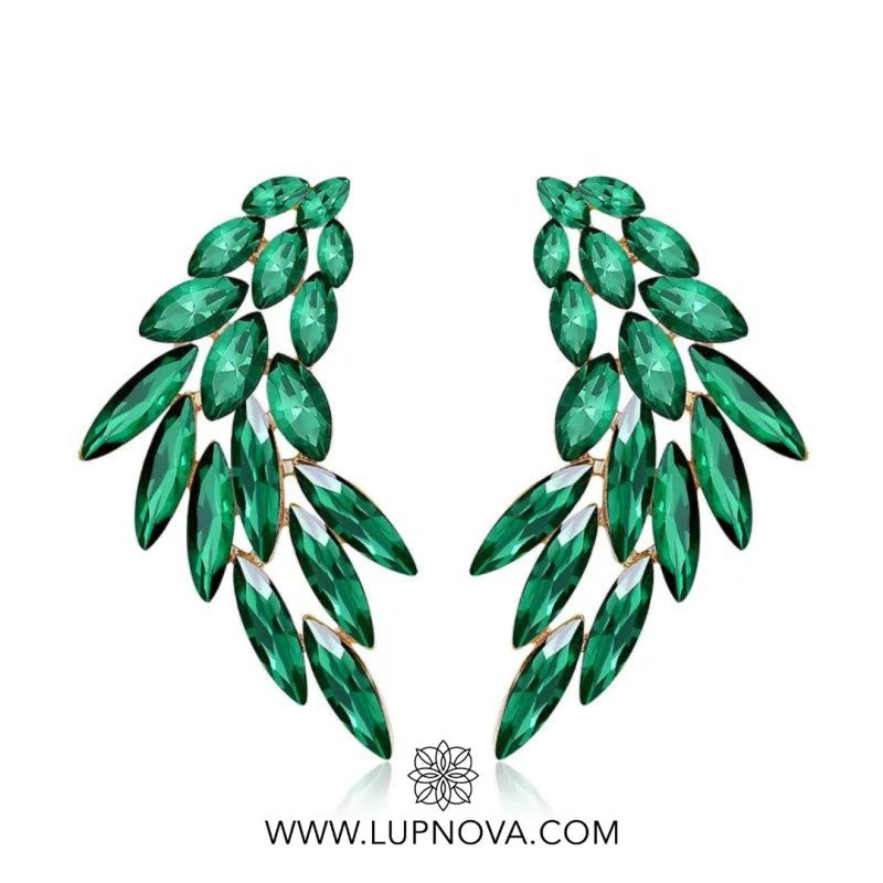 Aretes alas de cristal alargadas - Imagen 4