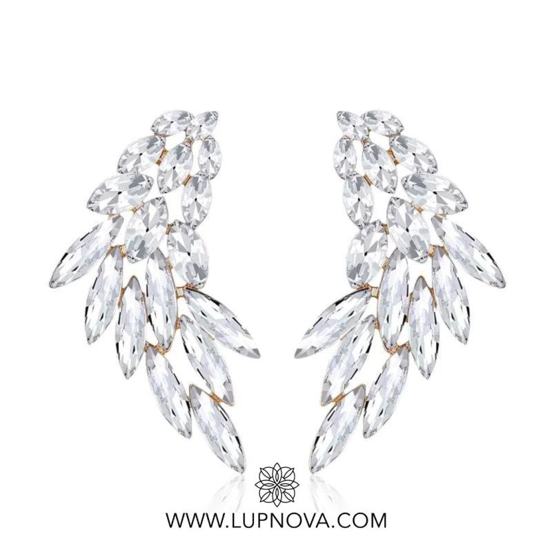 Aretes alas de cristal alargadas - Imagen 2