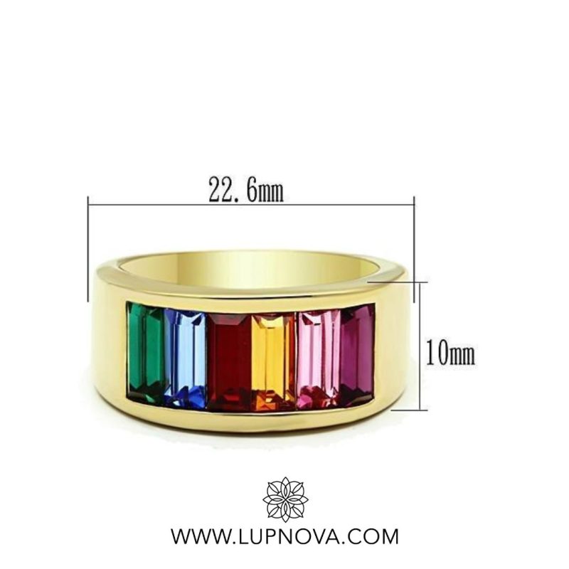 Anillo rainbow con baguettes - Imagen 5