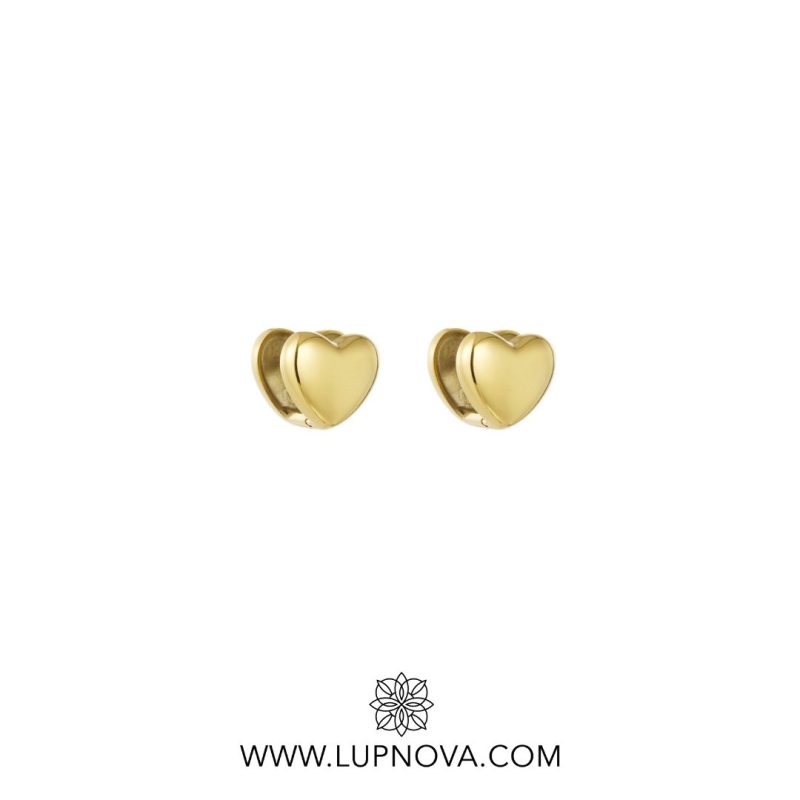 Aretes huggies de corazón - Imagen 3