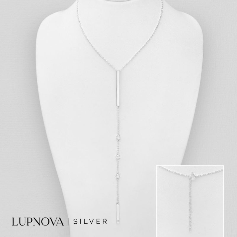 Cadena colgantes de rhinestone plata925