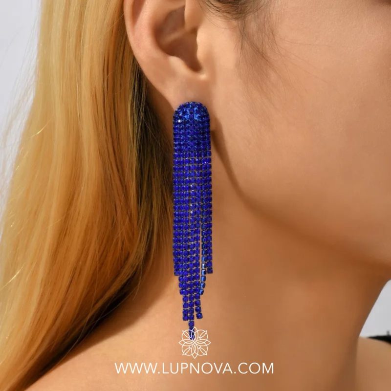 Aretes cascada rhinestone dome color - Imagen 4