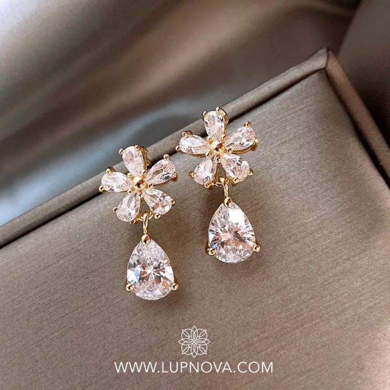 Aretes flor cristal mini - Imagen 2