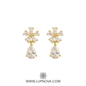 Aretes flor cristal mini