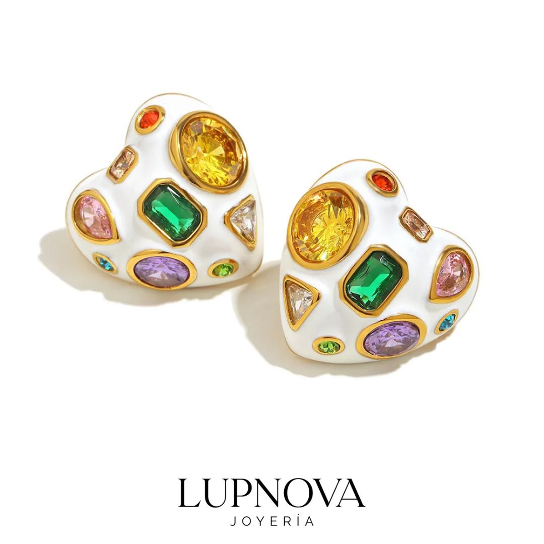 Aretes Mosaic Hearts