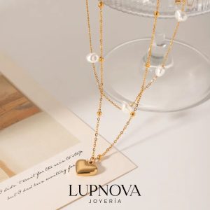 Collar Perlas y Corazón