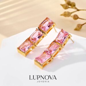 Aretes Rose Baguette Trio