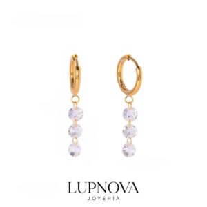 Aretes Aro Triple Brillo