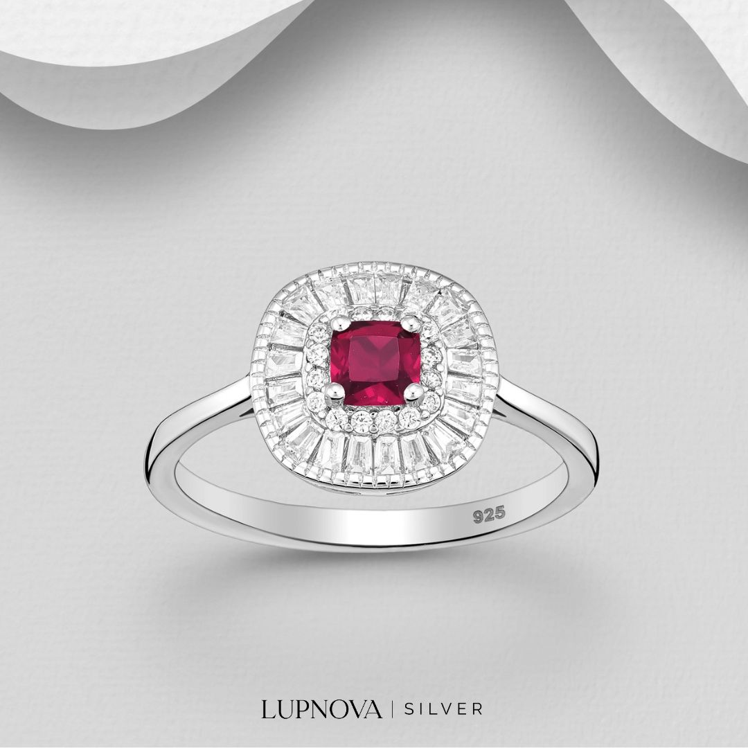 Anillo Crimson Halo Plata925