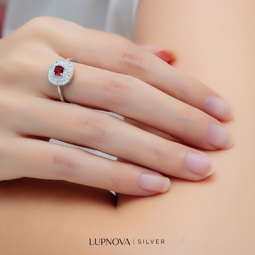 Anillo Crimson Halo Plata925 - Imagen 2